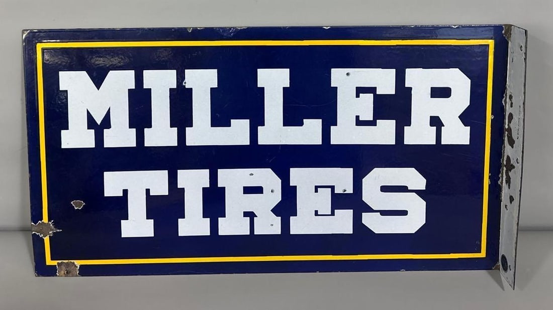 Miller Tires Porcelain Flange Sign (TAC) (1 of 5)