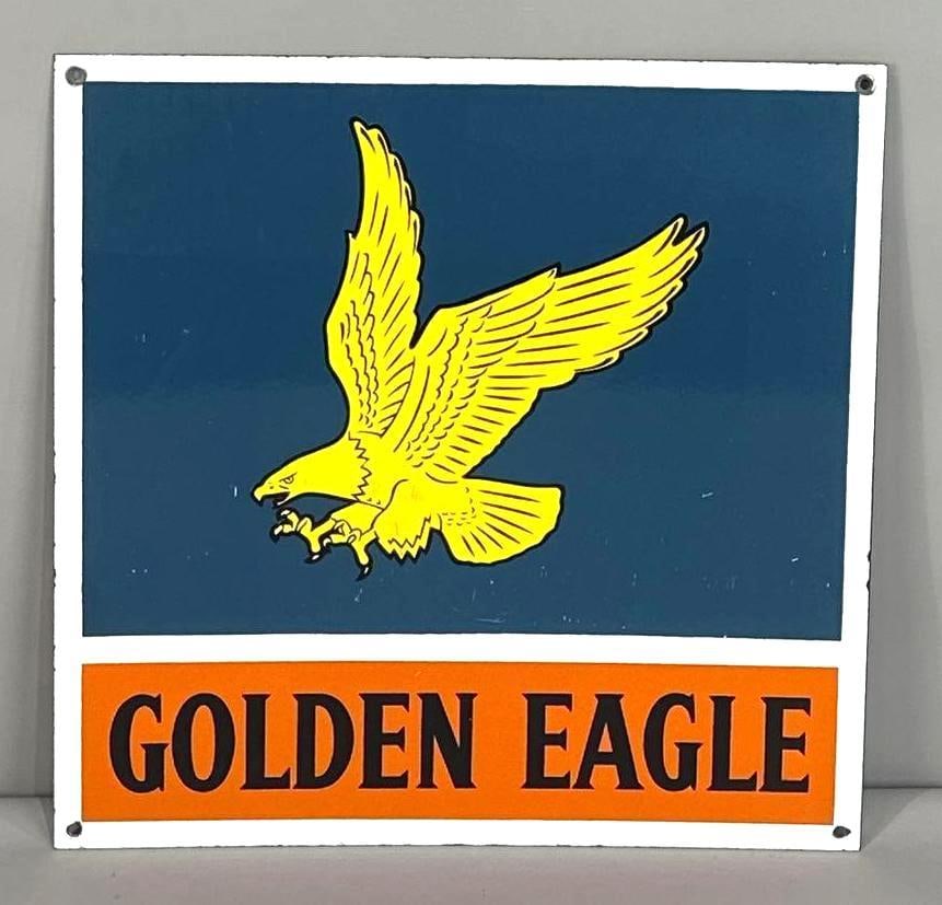 Golden Eagle Porcelain Pump Plate W/ Eagle Graphic (1 of 3)