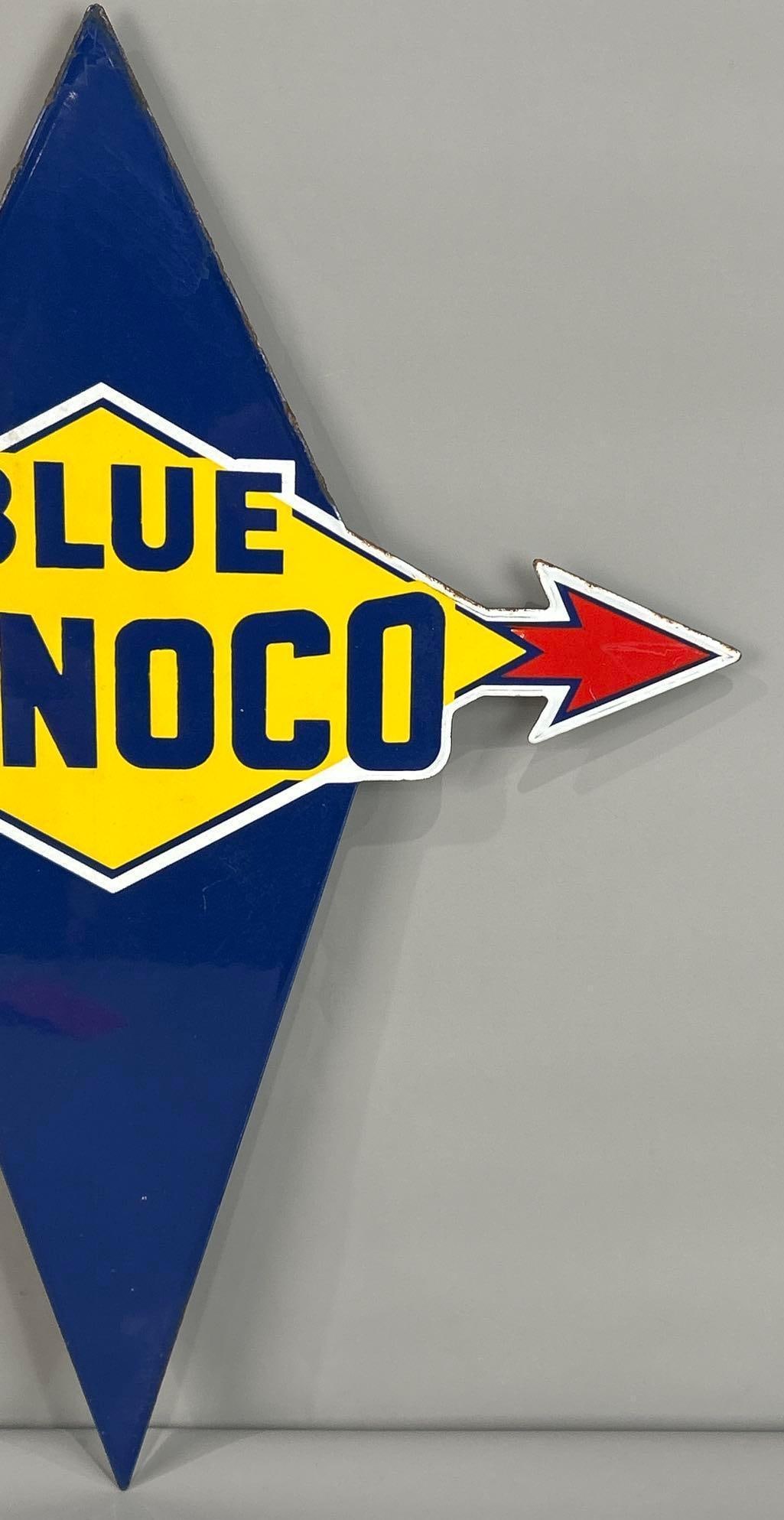 Blue Sunoco Die-Cut Porcelain Pum Plate - 3