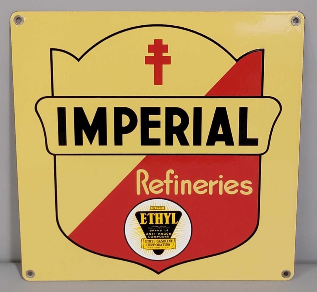 Imperial Refineries w/Logo Porcelain Pump Sign (TAC) (1 of 3)