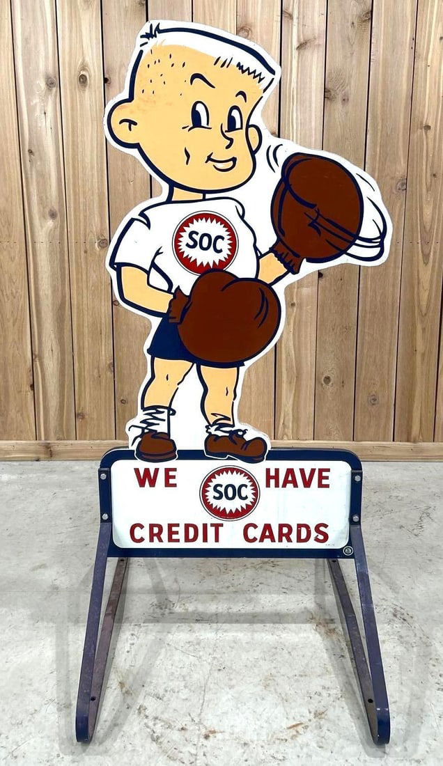 Southern Oil Company "We have Credit Cards" Wooden Curb Sign (1 of 6)