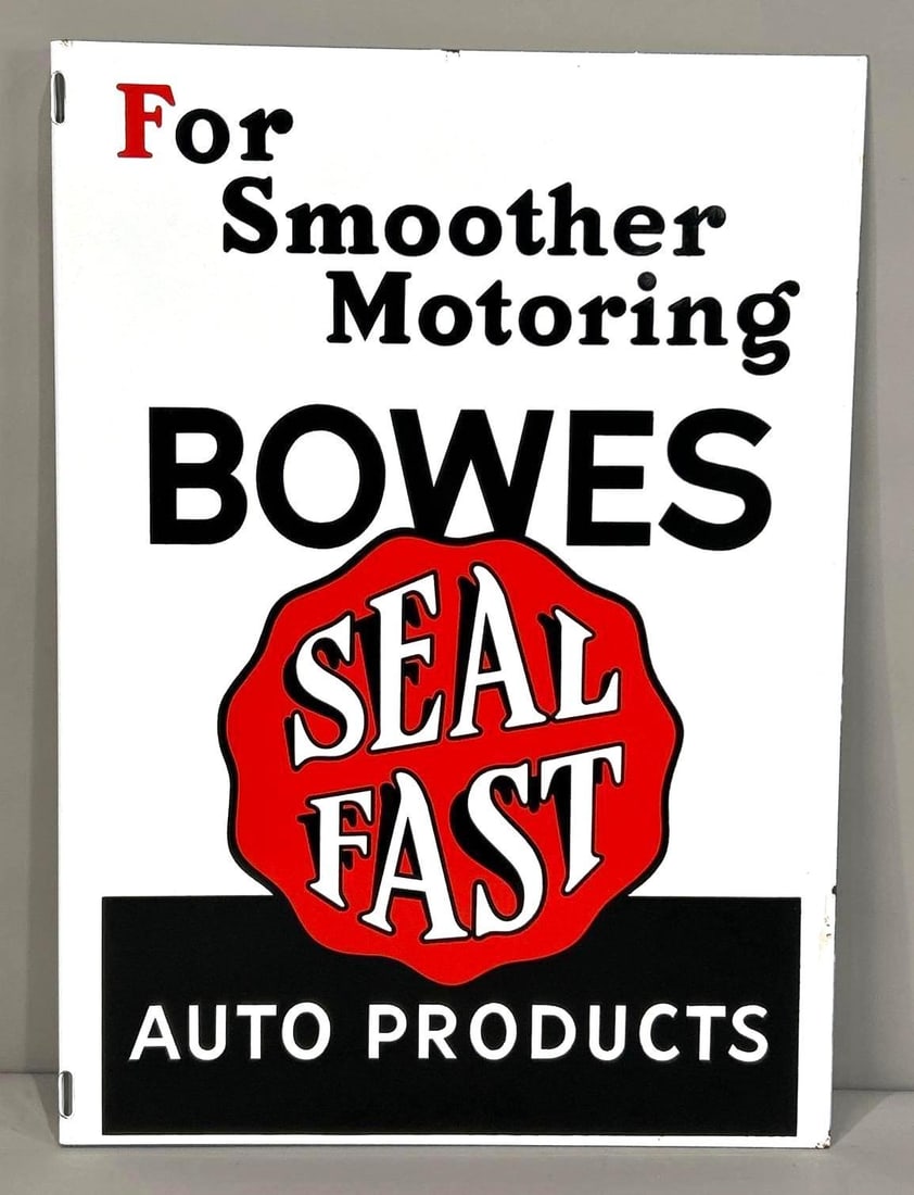Bowes Seal Fast Auto Products Porcelain Flange Sign (TAC) (1 of 3)