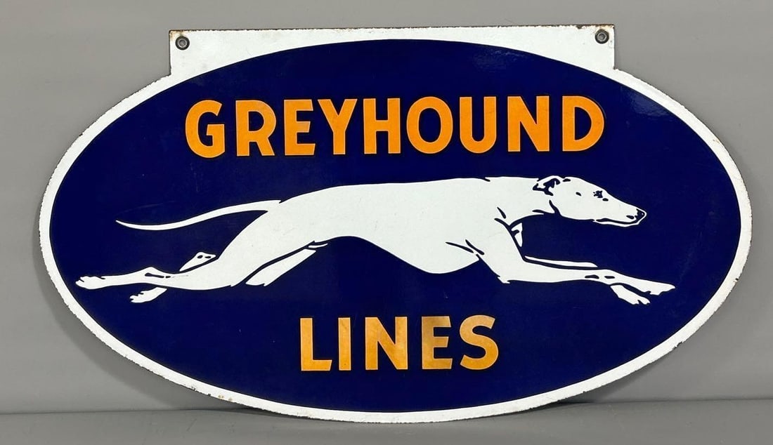 Greyhound Lines (bus) w/Logo Porcelain Sign (1 of 7)