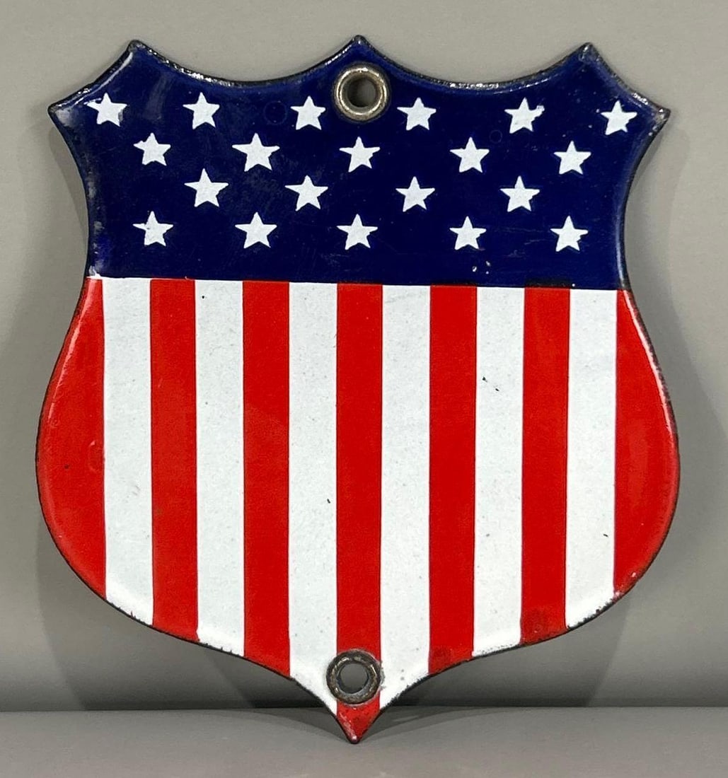 American Flag Die-Cut Porcelain Sign (1 of 3)