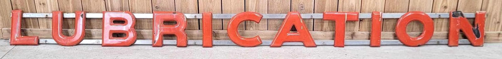 Lion Lubrication Porcelain Letters W/ Original Mounting Rails (1 of 5)