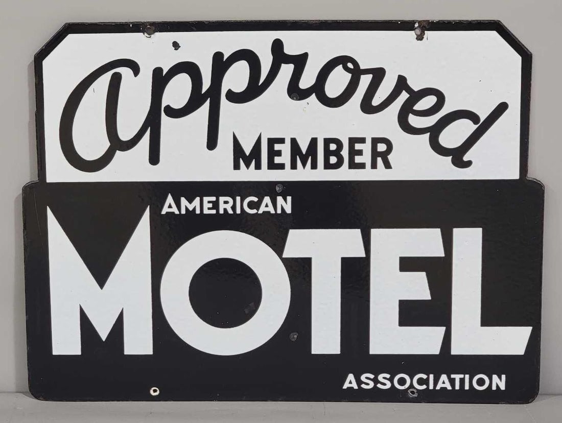 Approved Member American Motel Association Porcelain Sign (TAC) (1 of 7)