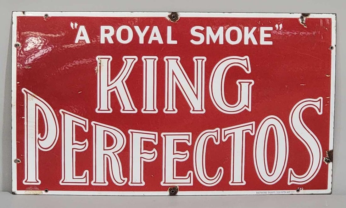 King Perfectors "A Royal Smoke" Porcelain Sign (TAC) (1 of 6)