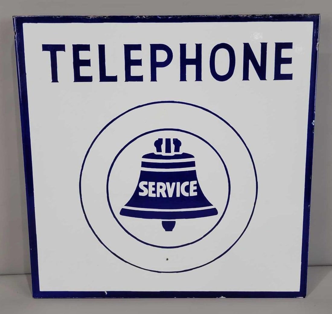 Telephone Service Porcelain Flange Sign (TAC) (1 of 6)