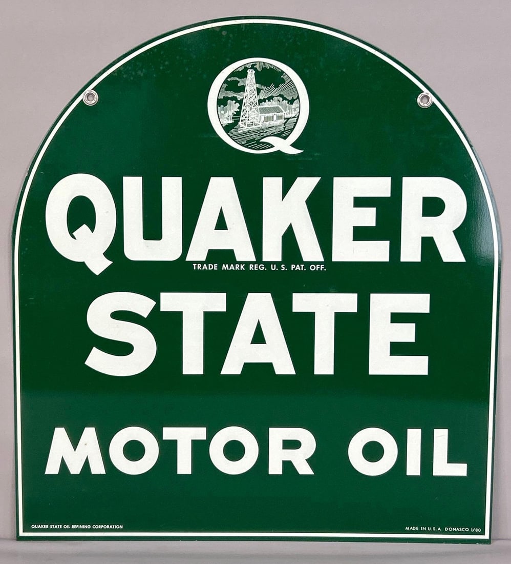 Quaker State Motor Oil Double-Sided Tombstone Sign (1 of 5)
