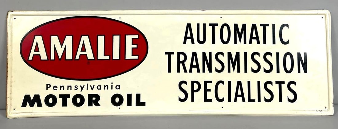 Amalie Motor Oil Self-Framed Tin Sign W/ Logo Graphic (1 of 5)