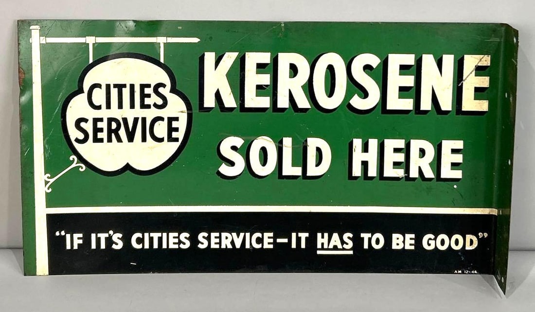 Cities Service Kerosene Sold Here Flange Sign W/ Pole Sign Graphic (1 of 8)