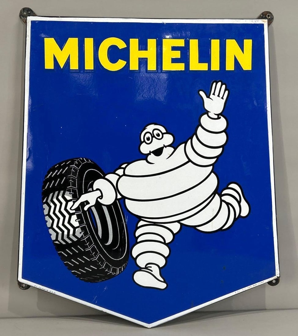 Michelin w/Bibendum & Tire Porcelain Sign (TAC) (1 of 5)