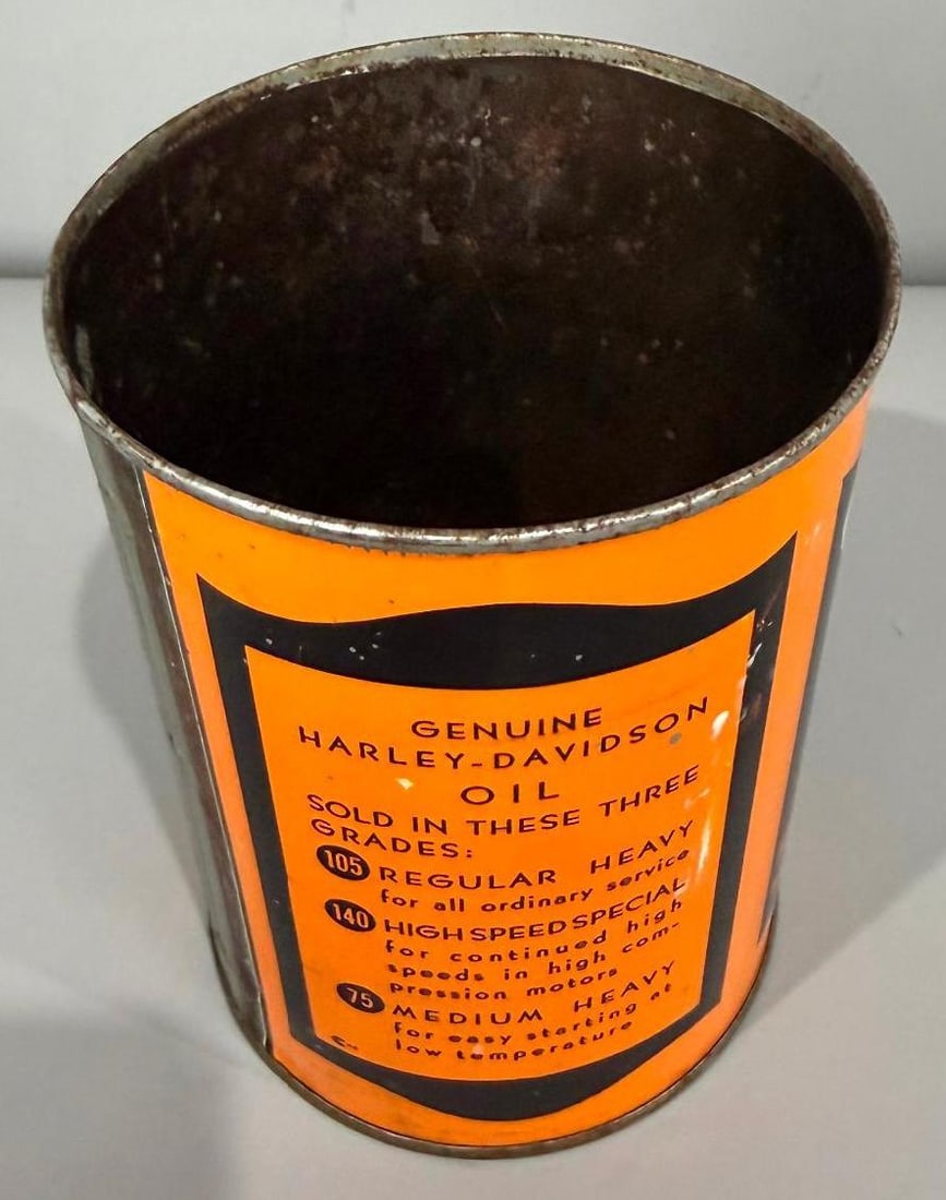 Harley Davidson Metal Quart Can - 4
