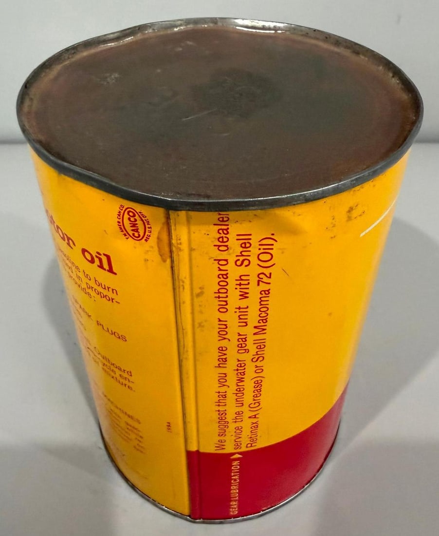 Shell Outboard Motor Oil Metal Quart Can - 3