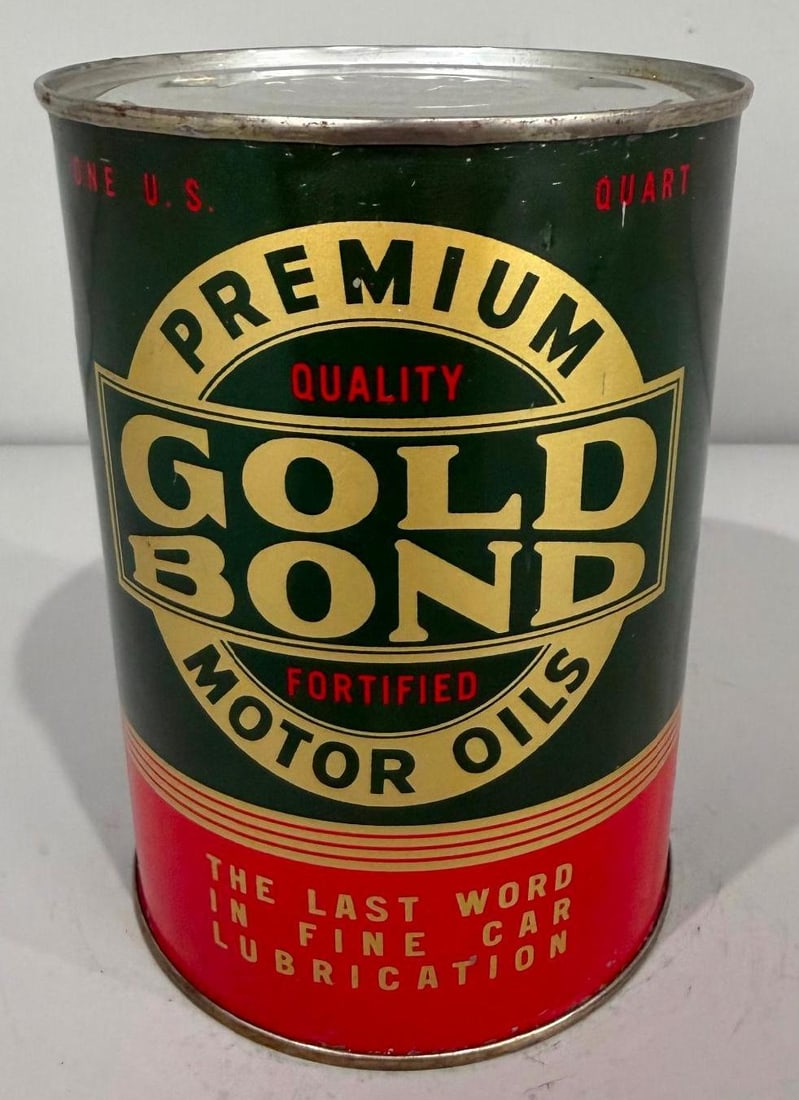 Gold Bon Motor Oils Metal Quart Can: Rate 8.9, The quart metal can has excellent color and shine, is empty
