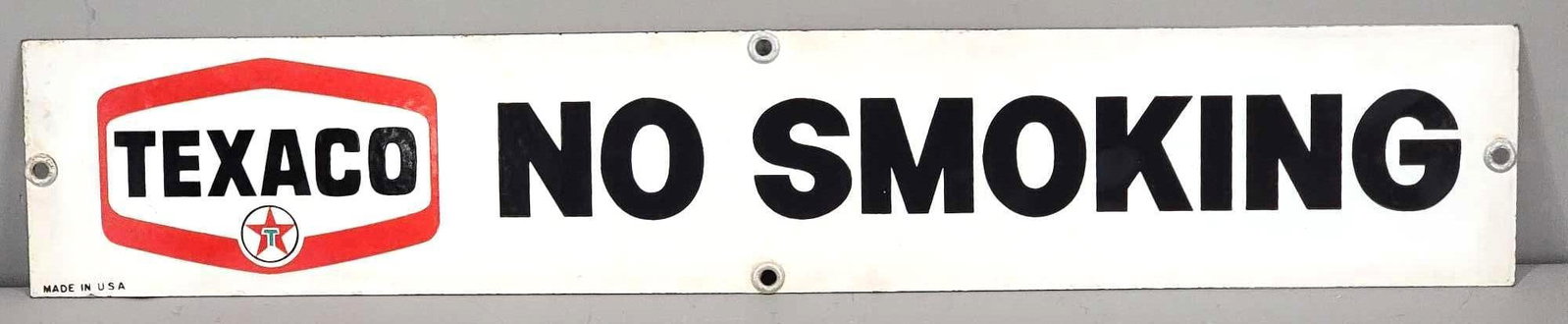 Texaco (new logo) No Smoking Porcelain Sign (TAC) (1 of 5)