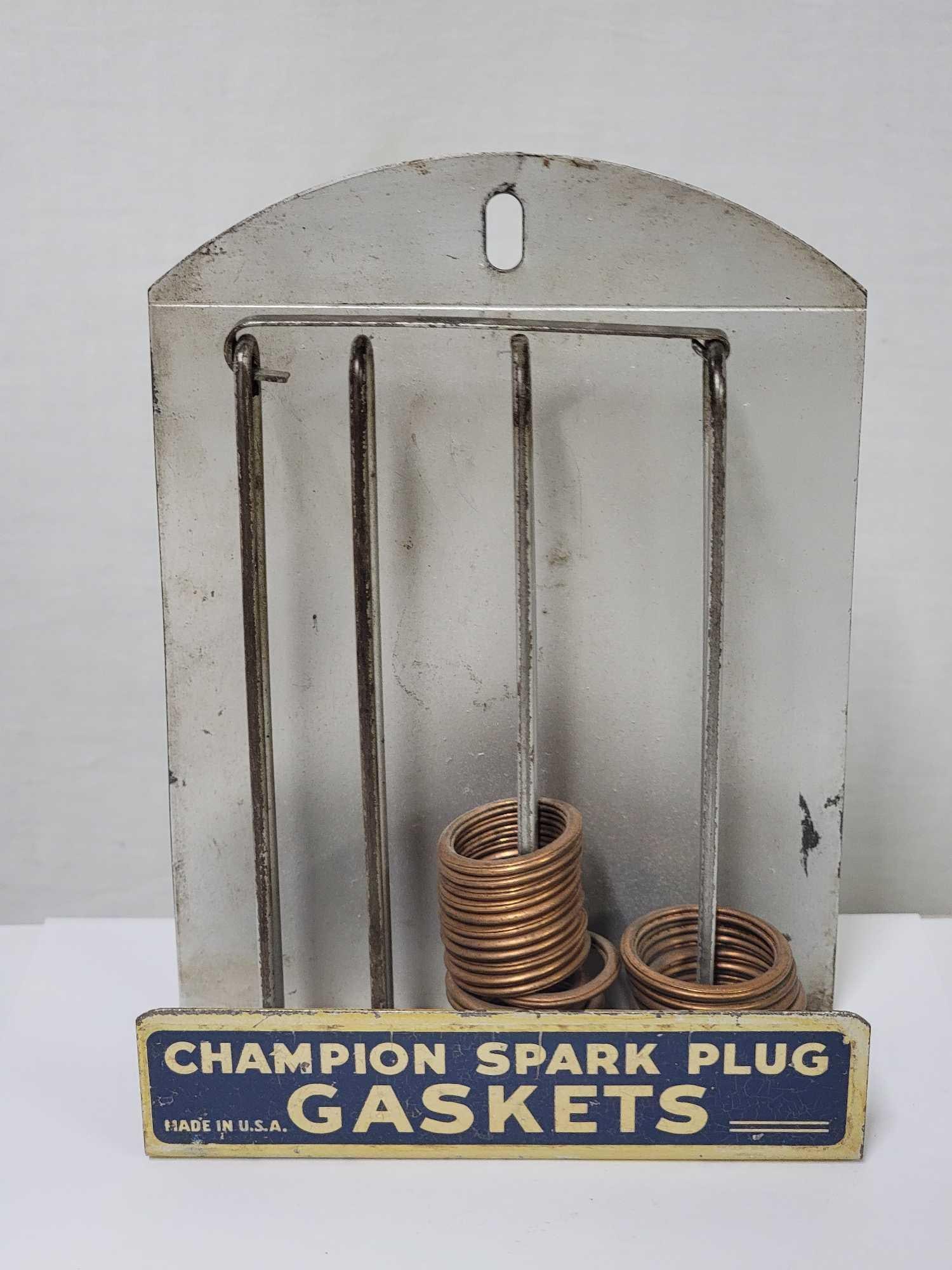 Champion Spark Plug Gasket Metal Wall Hanging Display (1 of 3)