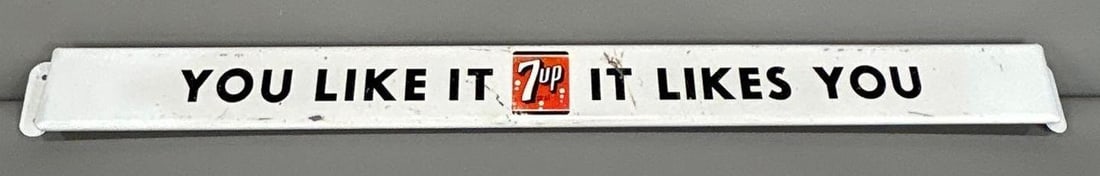 7up "Your Like It It Likes You" Metal Door Push Sign (TAC) (1 of 5)