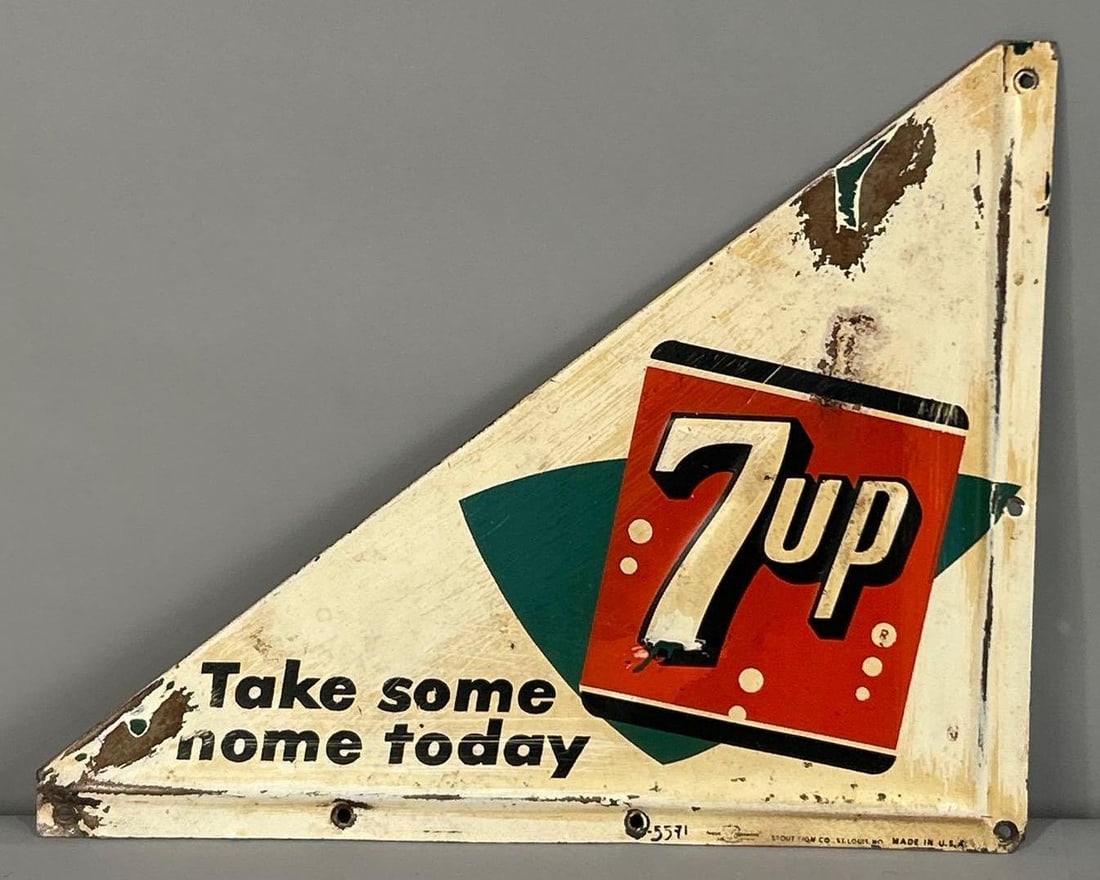Seven Up "Take Some Home Today" Embossed Tin Sign (1 of 3)