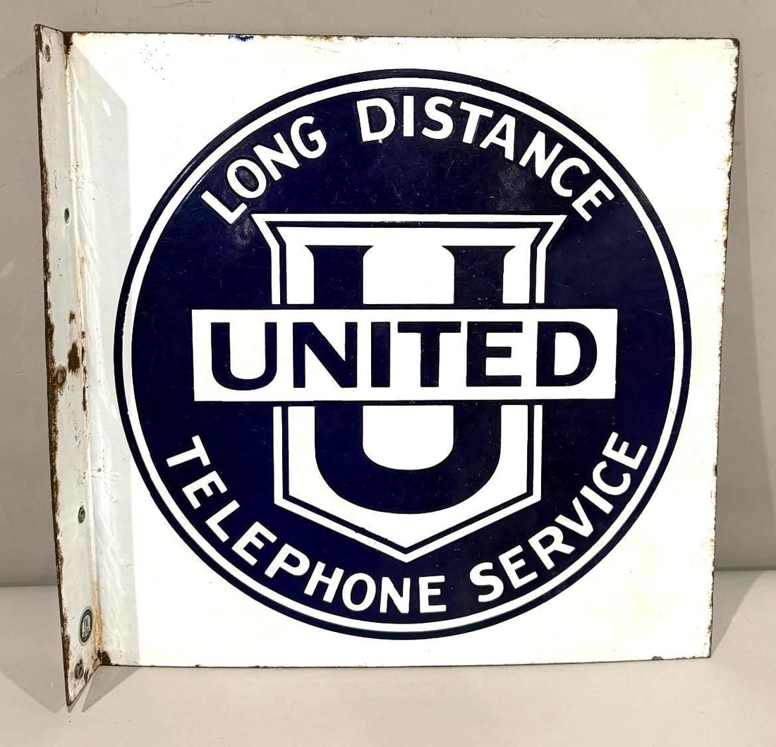 United Long Distance Telephone Service Porcelain Flange Sign (TAC) (1 of 6)
