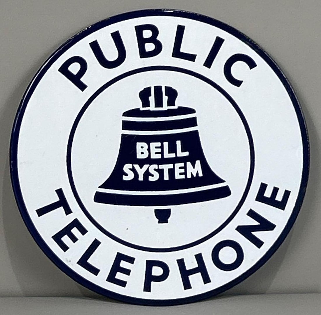 Bell System Public Telephone Porcelain Sign (TAC) (1 of 3)
