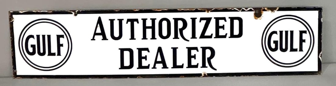 Gulf Authorized Dealer Porcelain Sign (TAC) (1 of 7)