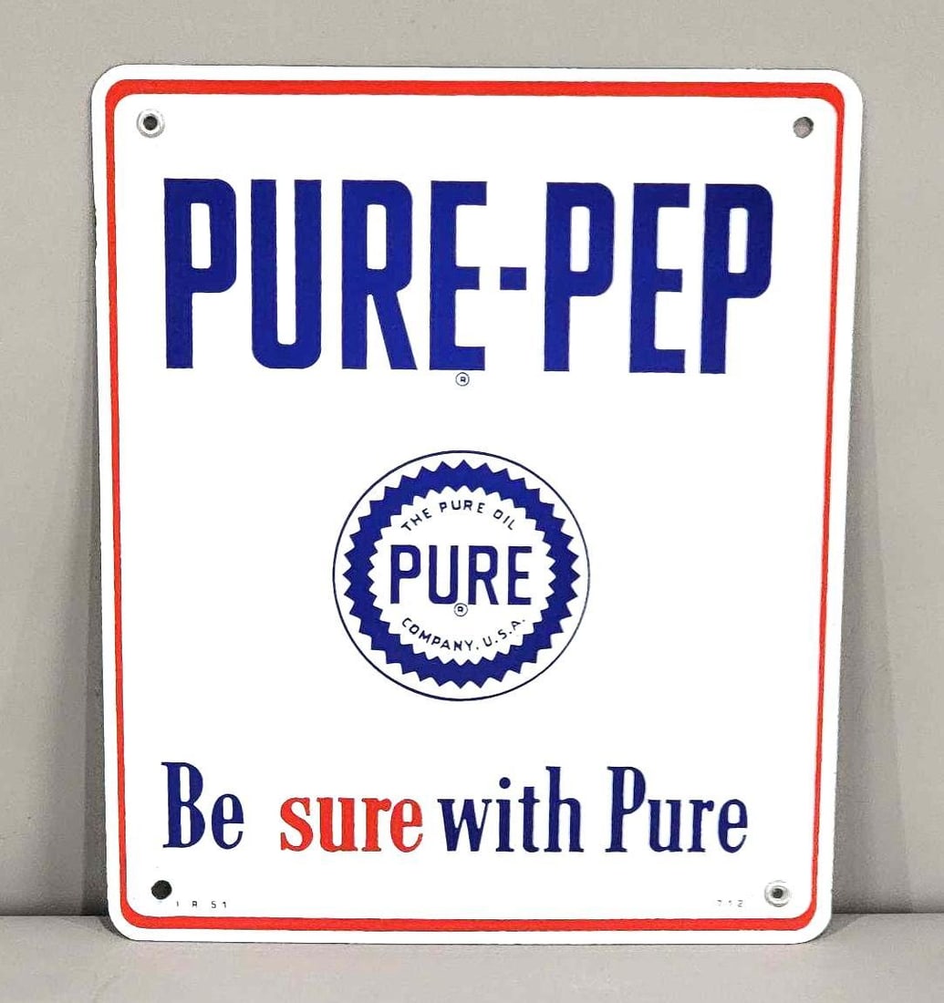 Pure-Pep w/Logo Porcelain Pump Sign (TAC) (1 of 3)