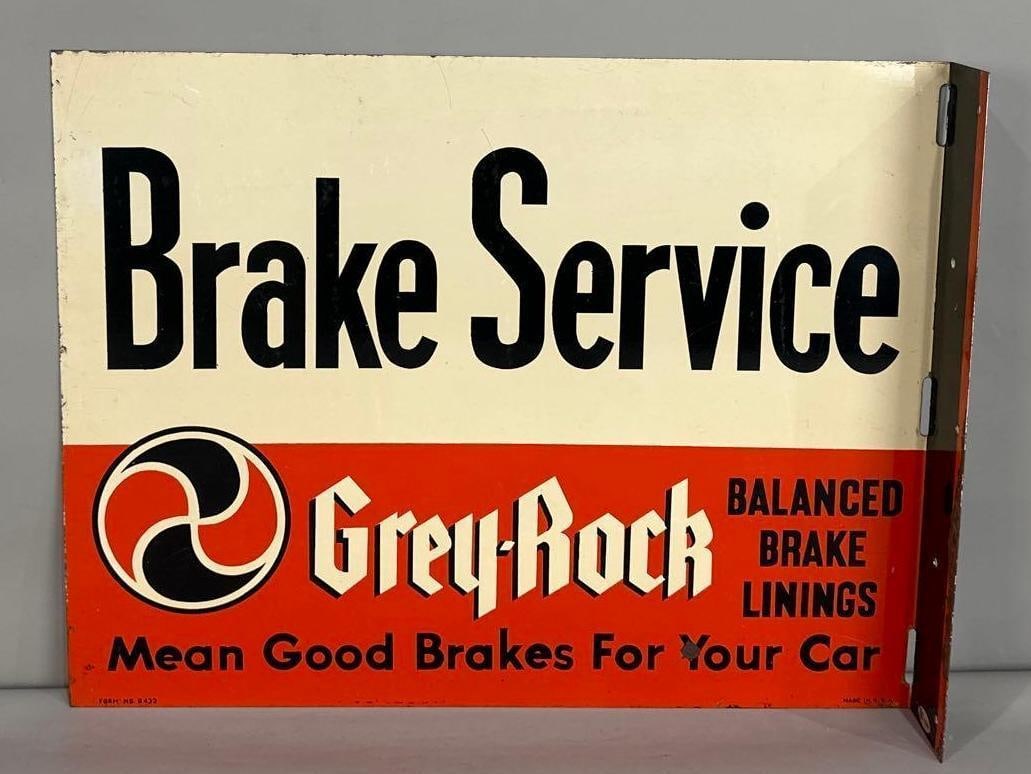 Grey-Rock Brake Service Painted Metal Flange Sign (1 of 4)