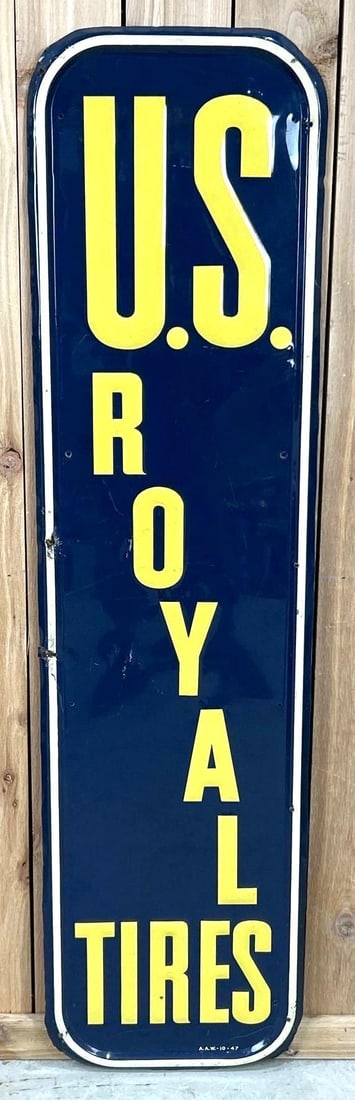 US Royal Tires Self-Framed Embossed Tin Sign (1 of 5)