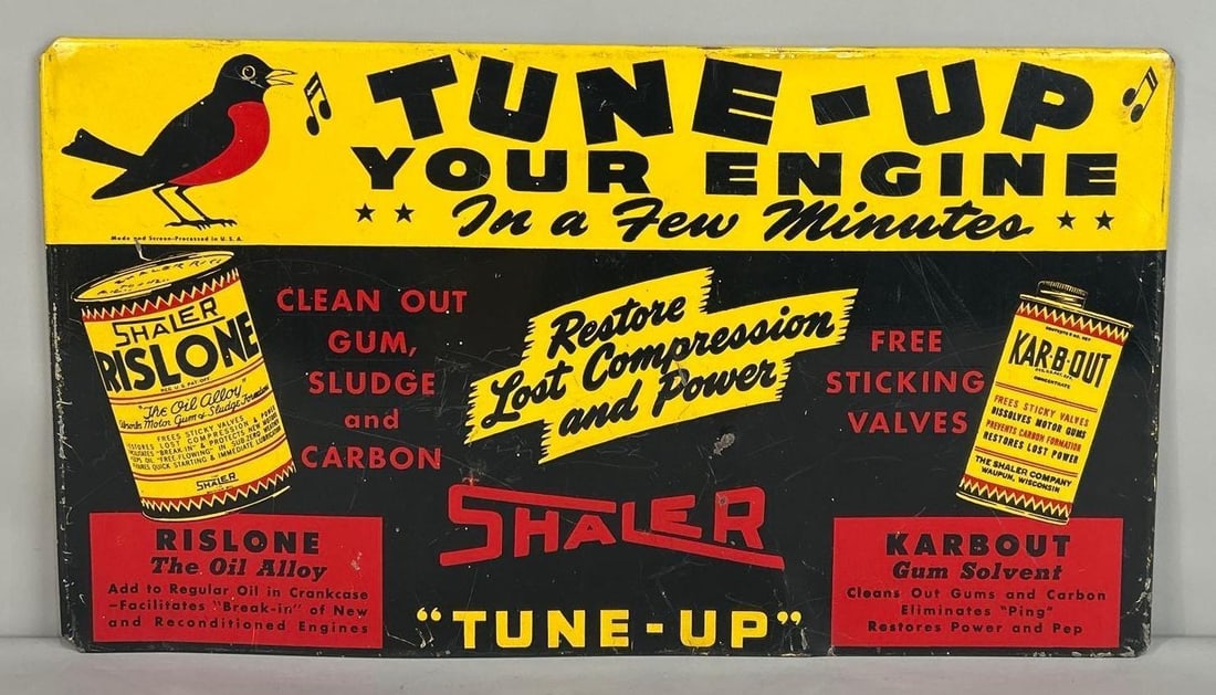 Rislone Tune-Up Our Engine Rack Sign W/ Singing Bird Graphic (1 of 5)