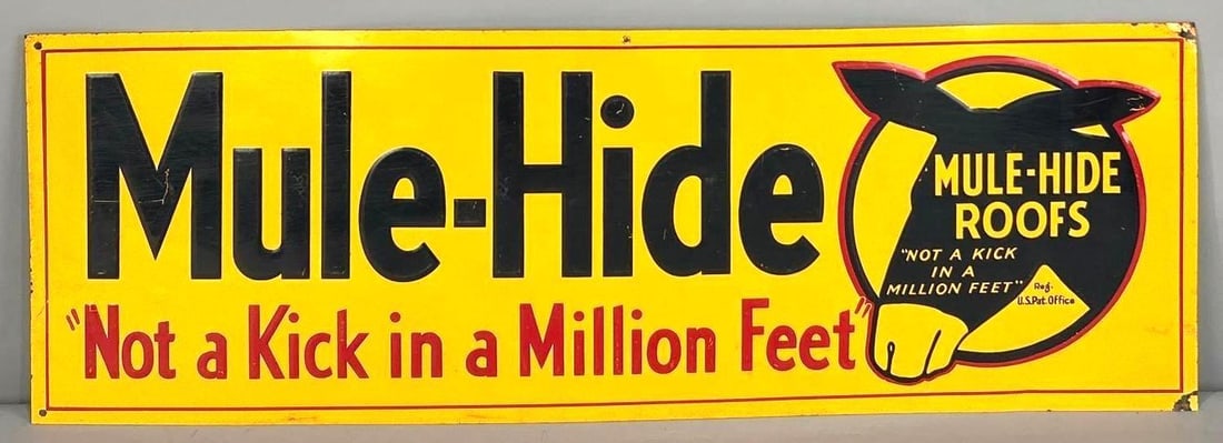 Mule-Hide Shingles Embossed Tin Sign W/ Mule Graphic (1 of 5)