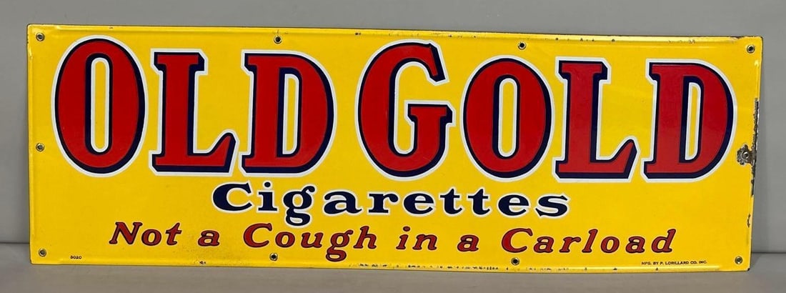 Old Gold Cigarettes Self- Framed Porcelain Sign (1 of 4)