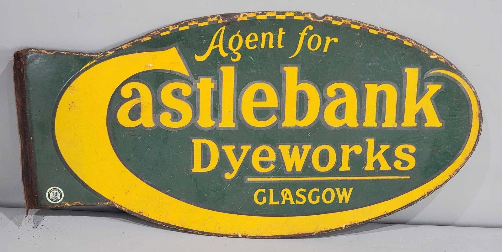 Agent for Castlebank Dyeworks Glasgow Porcelain Flange Sign (TAC) (1 of 5)
