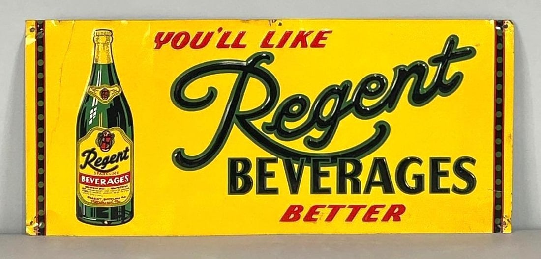 Rega beverages Embossed Tin Sign W/ Bottle Graphic (1 of 5)