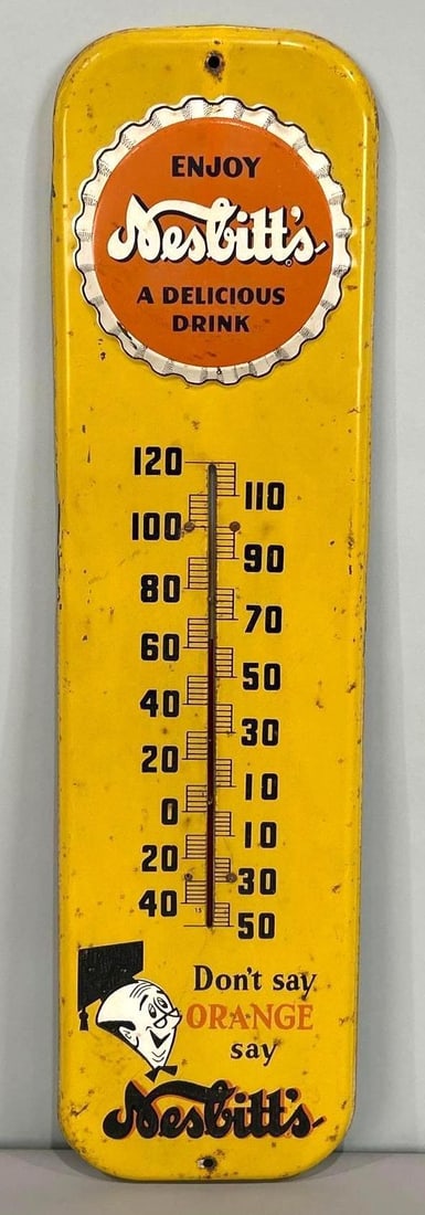 Enjoy Nesbitt's Embossed Tin Thermometer (1 of 5)