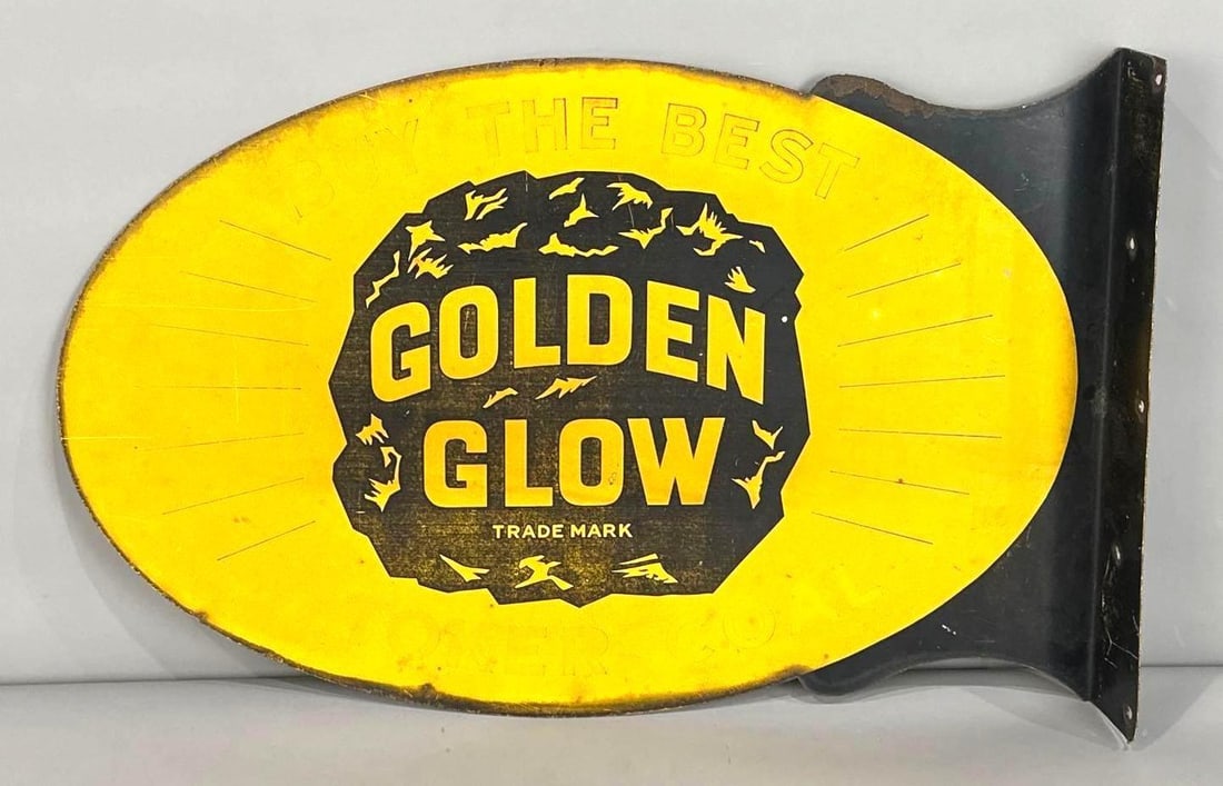 Stoker Coal "Golden Glow" Flange Sign W/ Nugget Graphic (1 of 4)