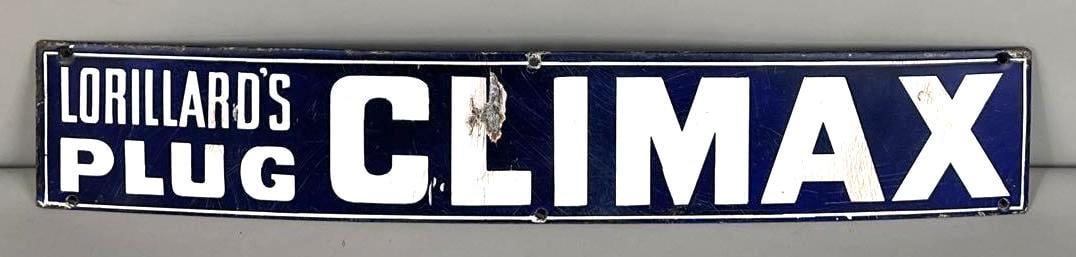 Lorillard's Climax Tobacco Porcelain Strip Sign (1 of 4)