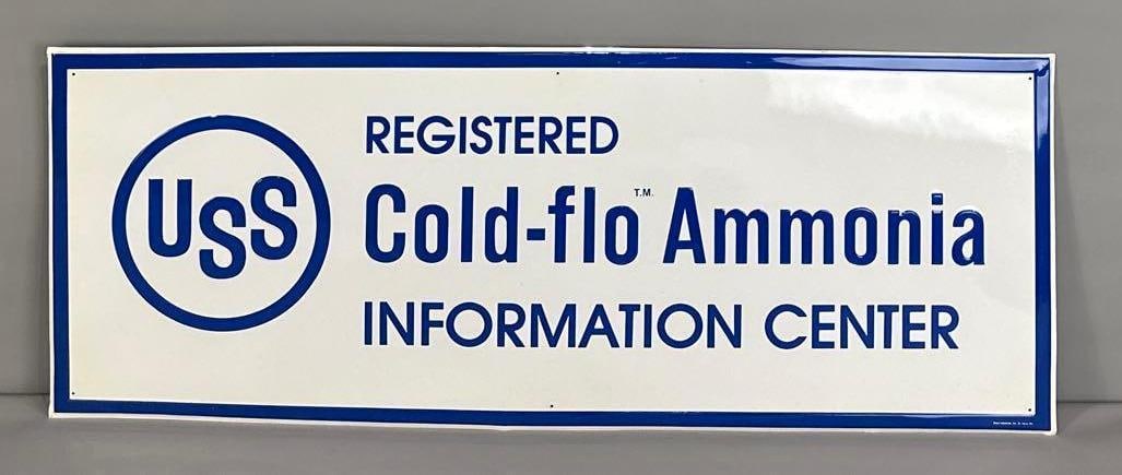NOS Registered Cold-Flu Ammonia Information Center Self-Framed Tin Sign (1 of 4)