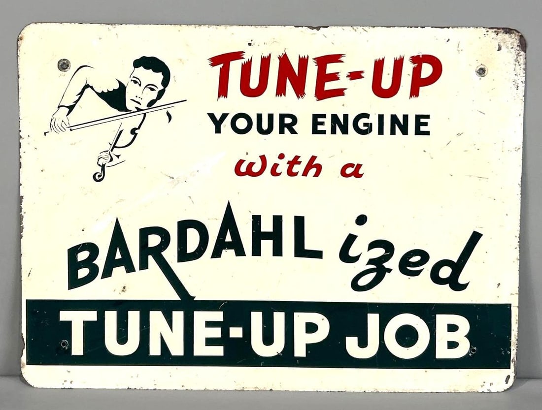Bardahlized Single-Sided Tin Sign W/ Fiddler Graphic (1 of 5)