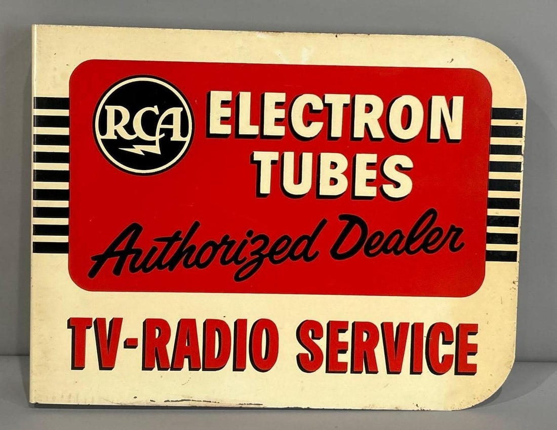 RCA Electron Tubes Tin Flange Sign (1 of 7)