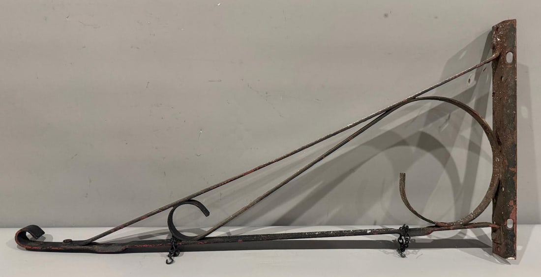 Metal Sign Hanging Bracket: 28" overall length, 18" between holes