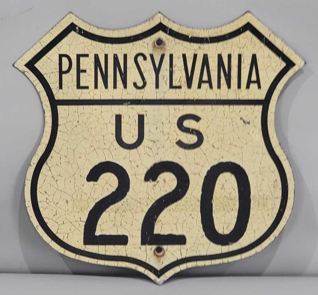 Pennsylvania U.S. Route 220 Metal Road Sign (TAC) (1 of 3)