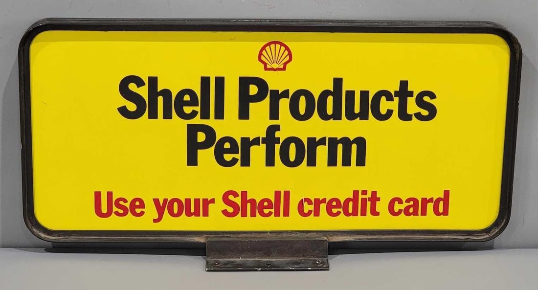 Shell Products Perform Metal Sign: rated 9, 11"x24", the DST pump topper sign.