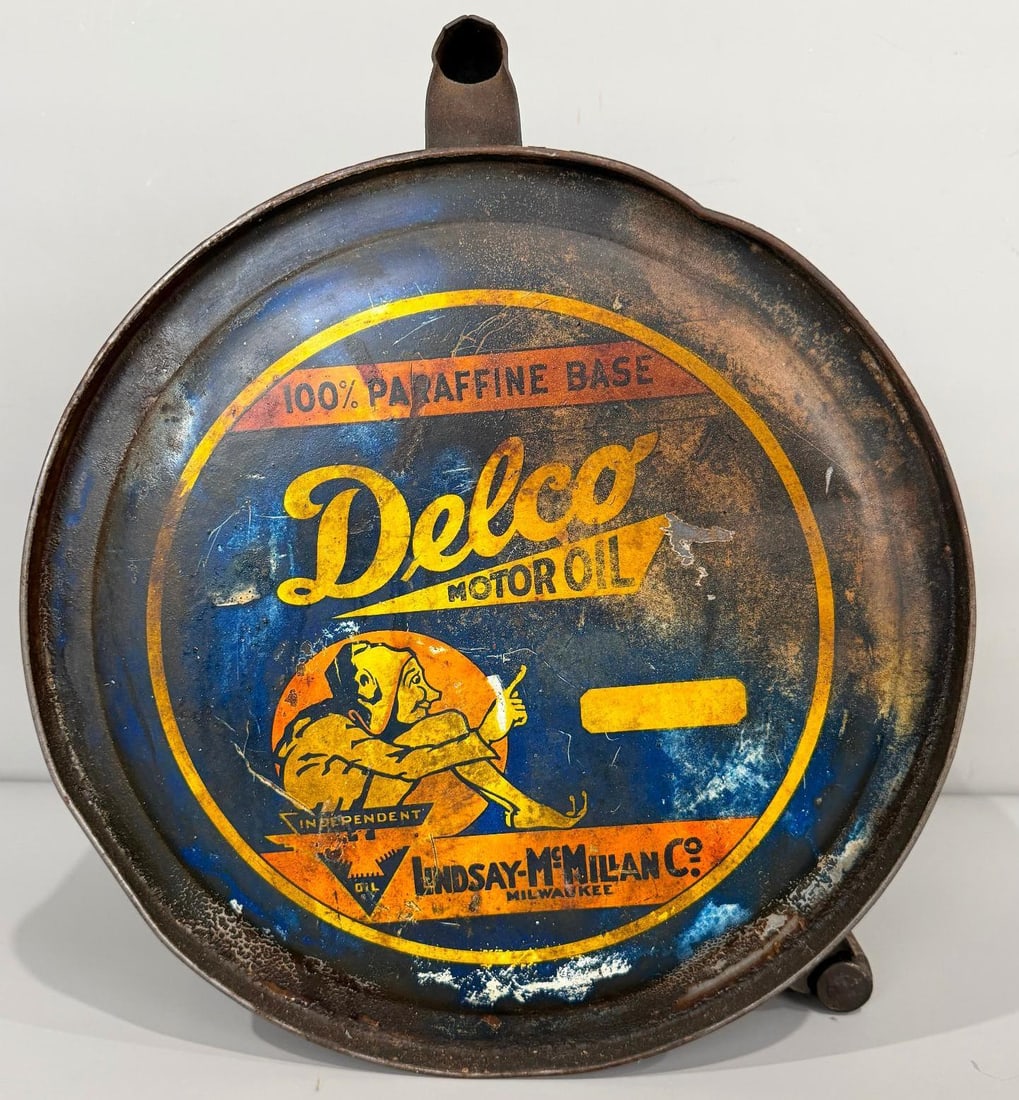 Delco Motor Oil w/ Mascot Metal Rocker Can (1 of 4)