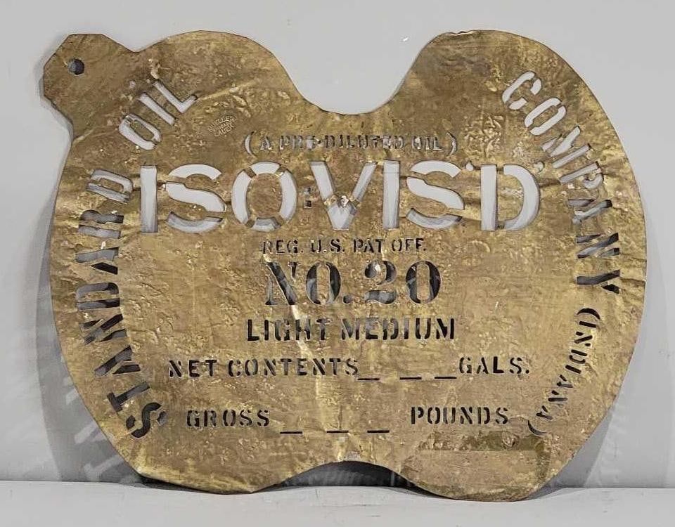Standard Oil ISO=VIS Brass Barrel Stencil (1 of 4)