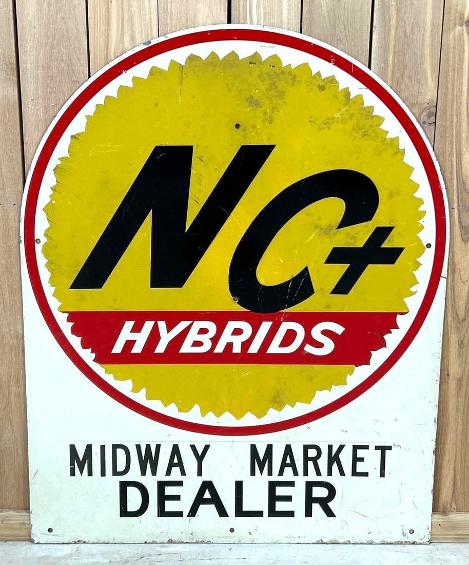 NC+ Hybrids Metal Sign (TAC): rated 7.5, 46"x36", the SST die-cut sign has wear and scuffs. TAC #062763