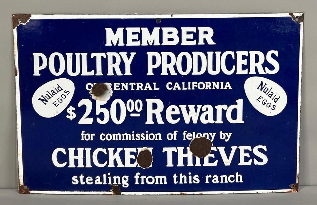 Member of Poultry Producers Chick Thieves Porcelain Sign (TAC) (1 of 5)