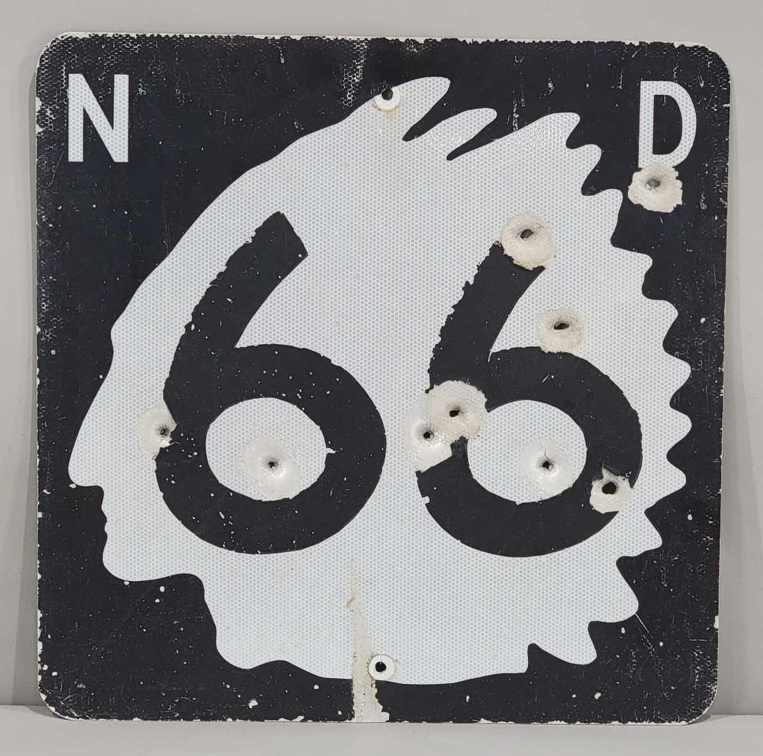 North Dakota State Route #66 Metal Road Sign (1 of 2)