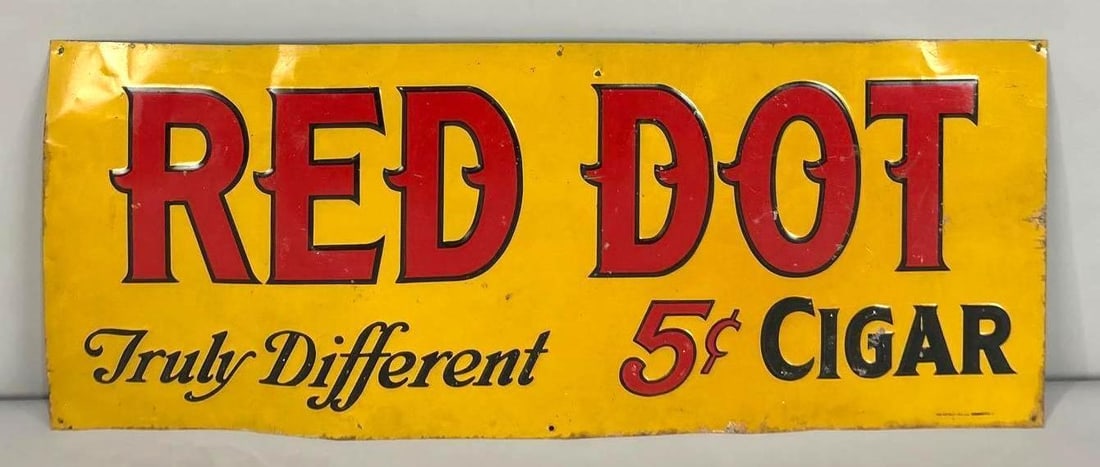 Red Dot 5¢ Cigar Metal Sign (TAC) (1 of 5)