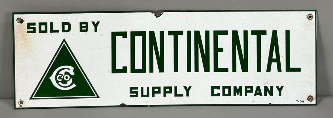 Sold by Continental Supply Company Porcelain Sign (1 of 3)